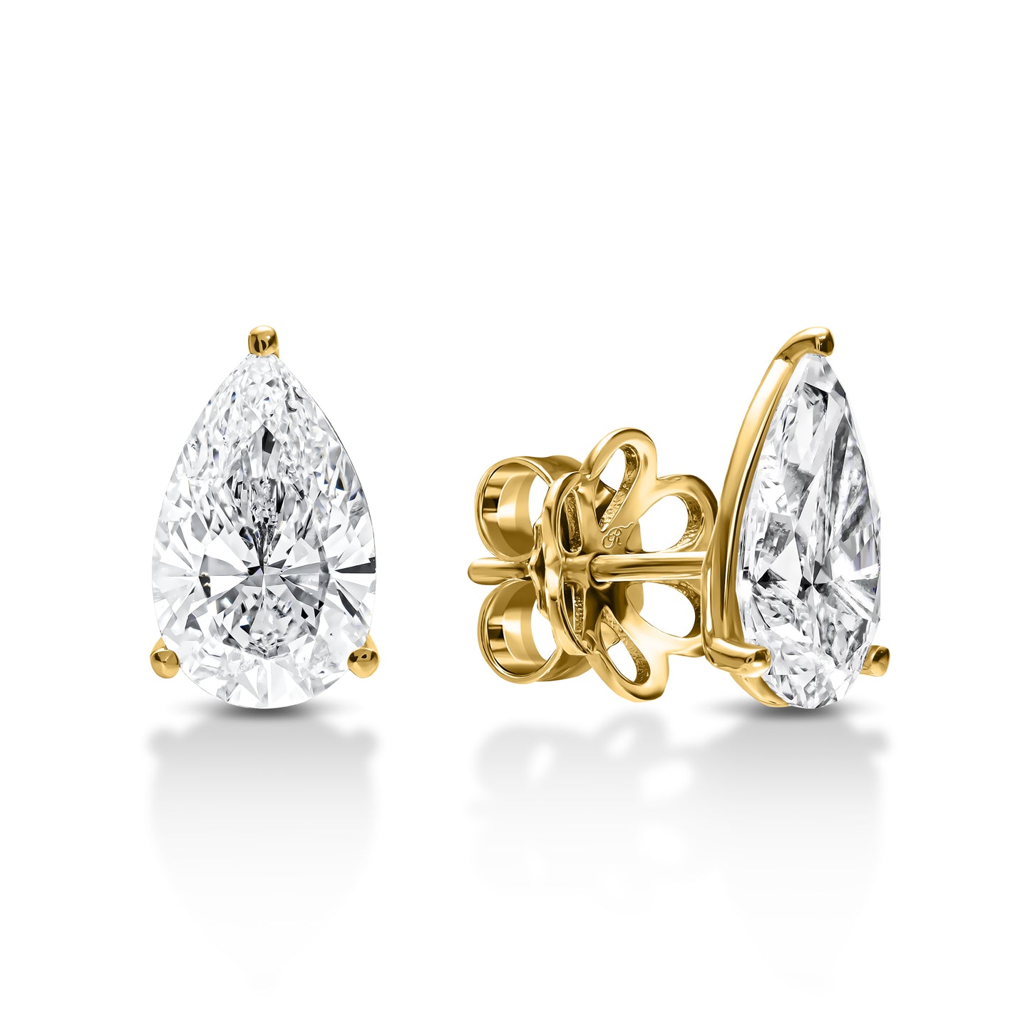 Pear Shaped Diamond Stud Earring