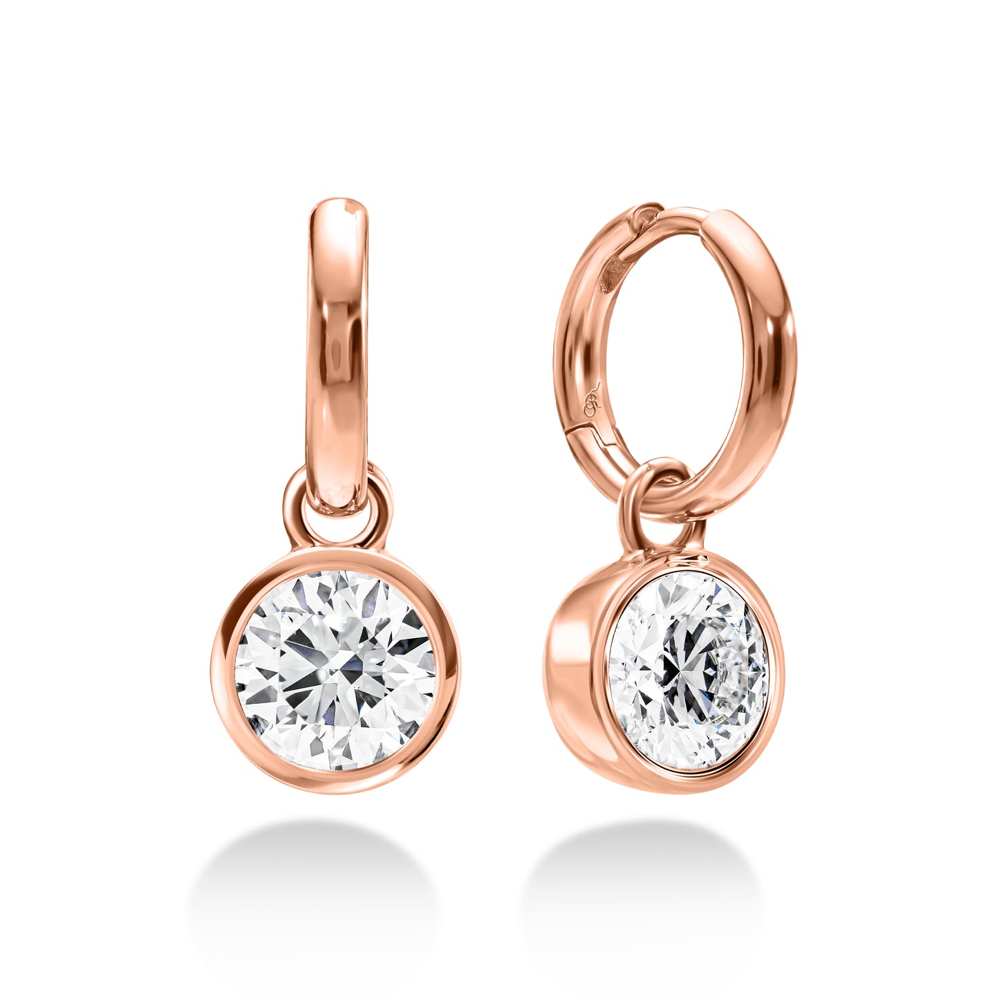 Diamond Dangle Huggie Hoops