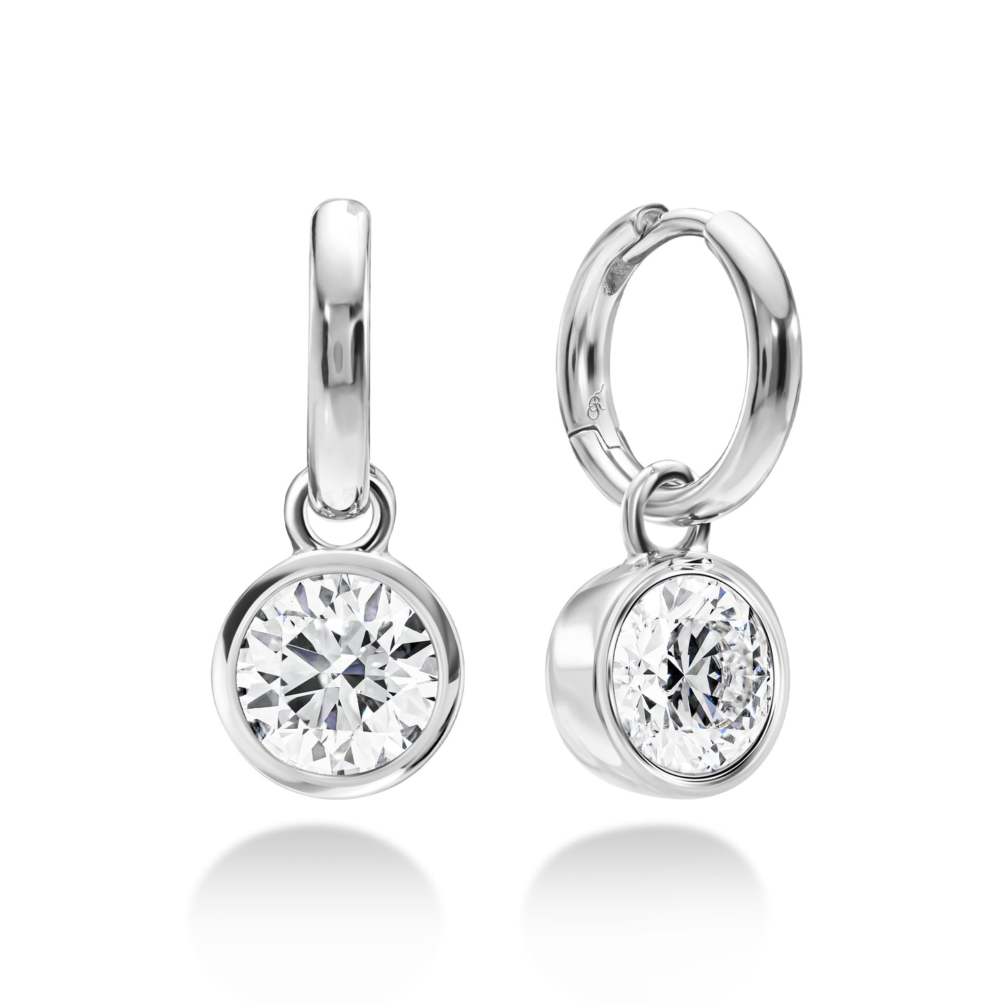 Diamond Dangle Huggie Hoops