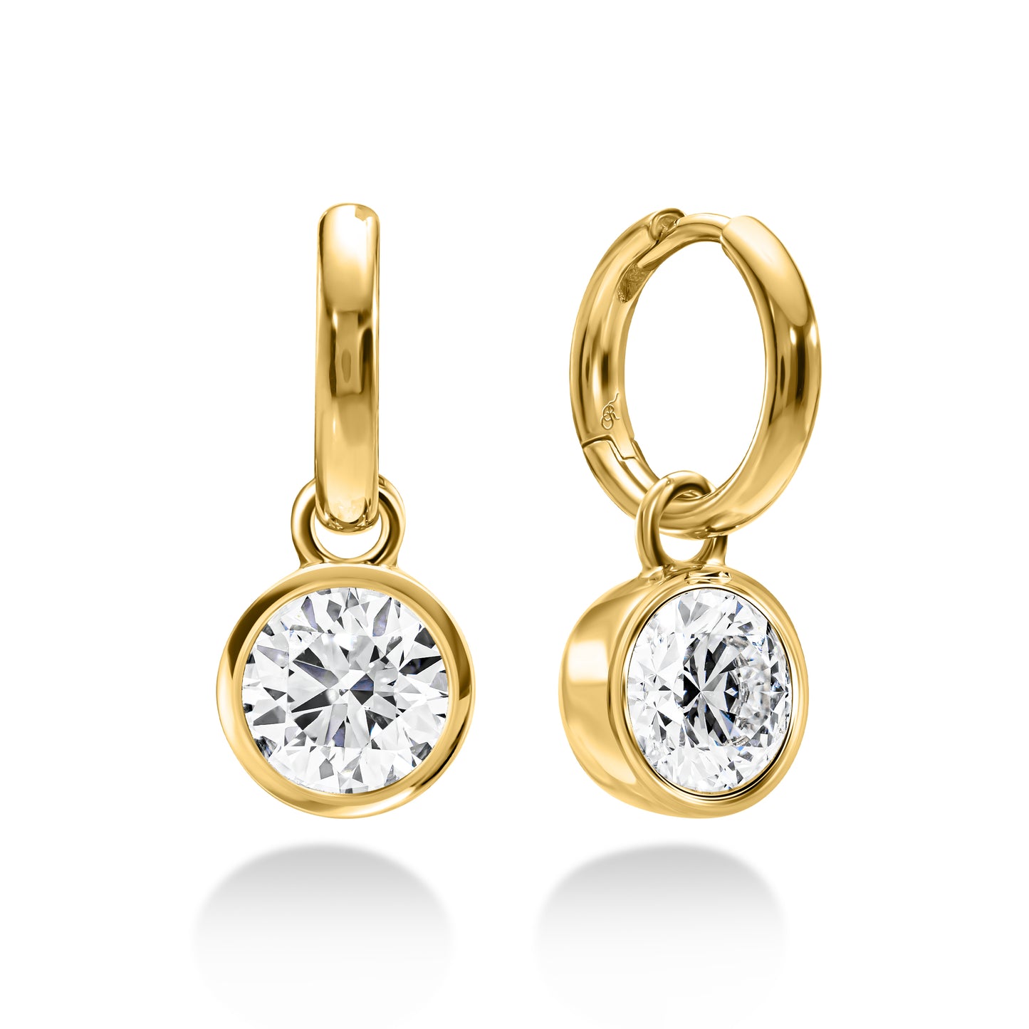 Diamond Dangle Huggie Hoops