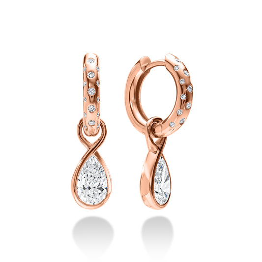 Pavé Hoop Pear Drop Earring