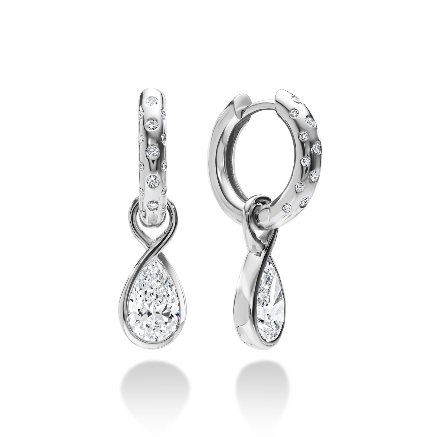 Pavé Hoop Pear Drop Earring