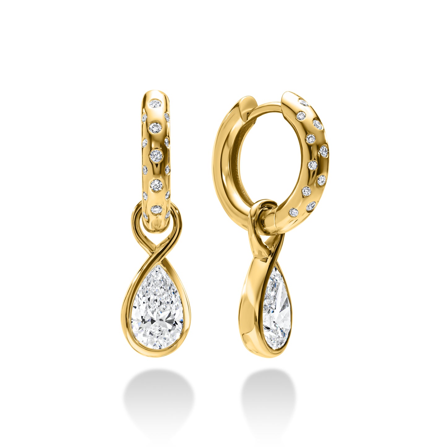 Pavé Hoop Pear Drop Earring