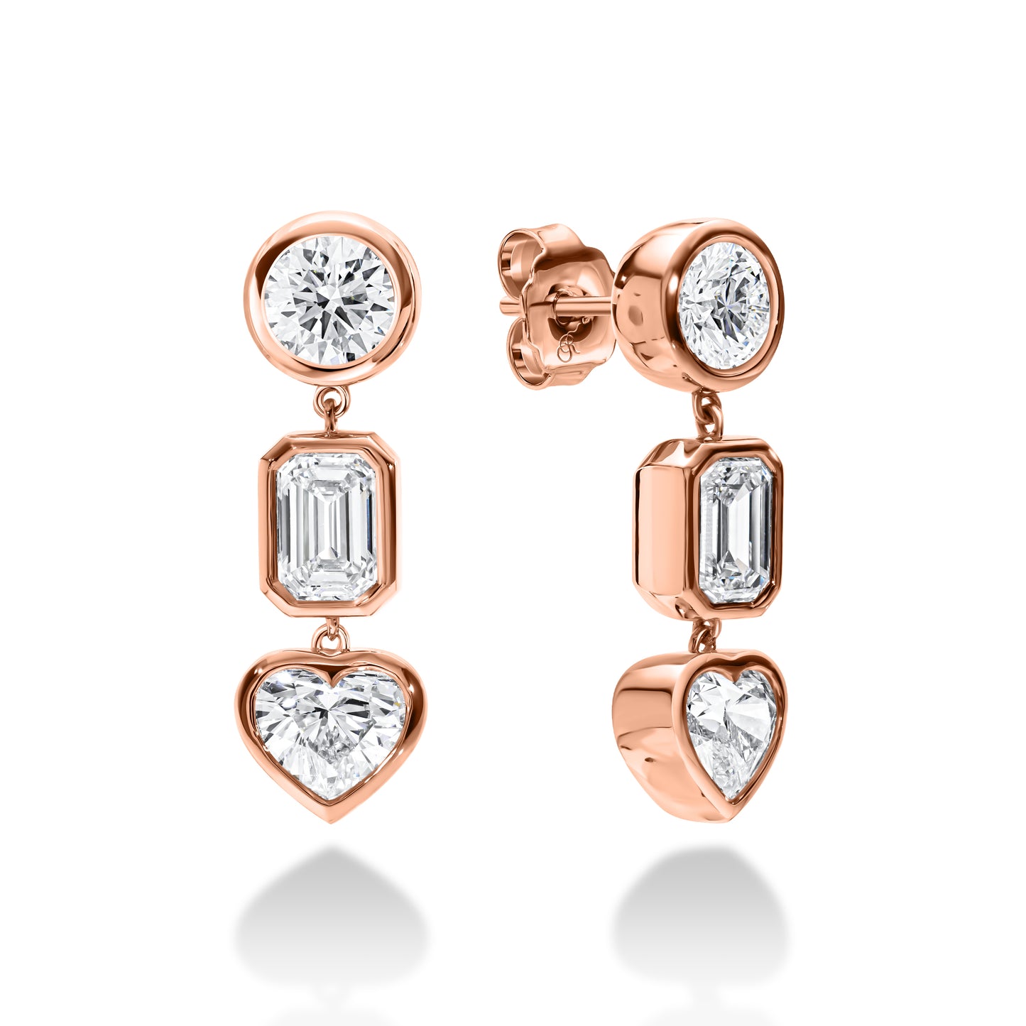 Trinity Bezel Drop Earring