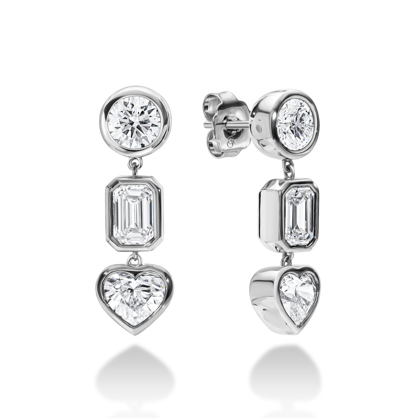 Trinity Bezel Drop Earring