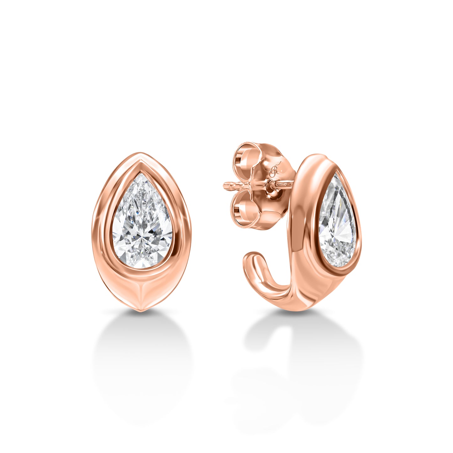Pear-Cut Diamond Single Hugging Stud