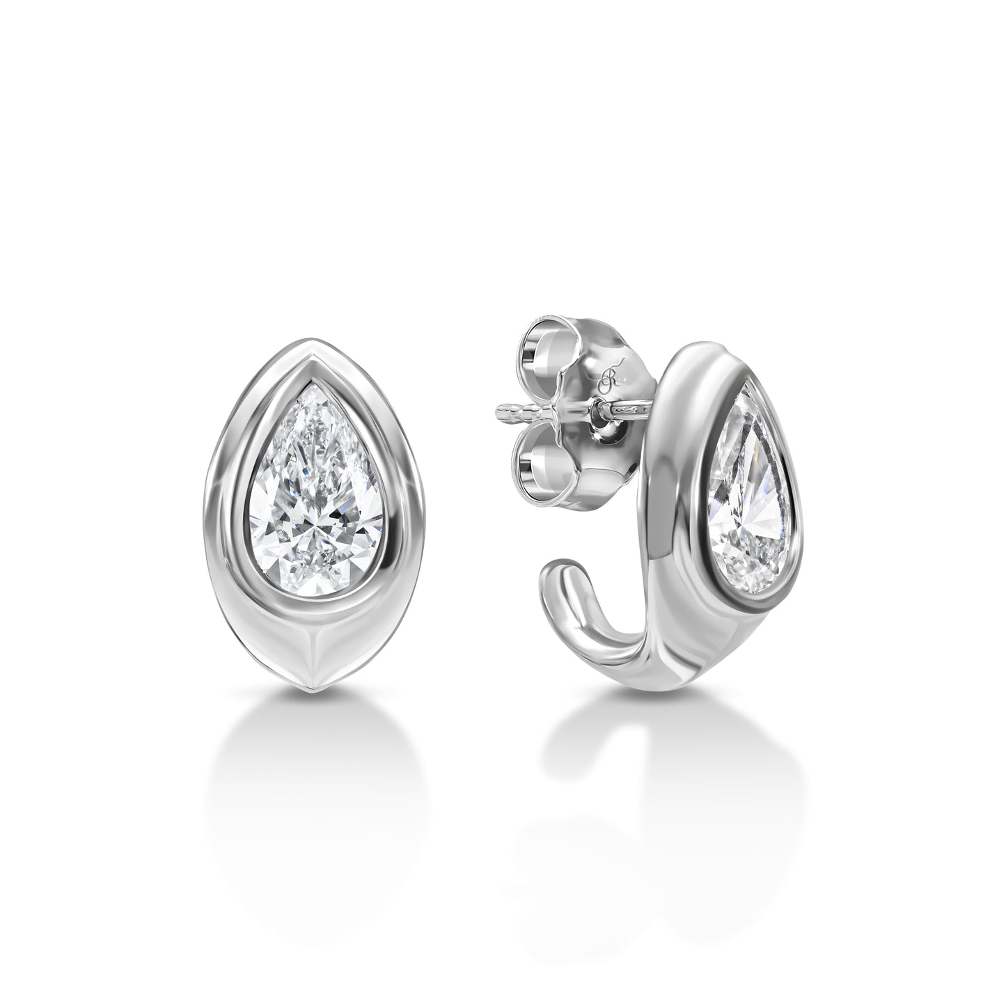 Pear-Cut Diamond Single Hugging Stud