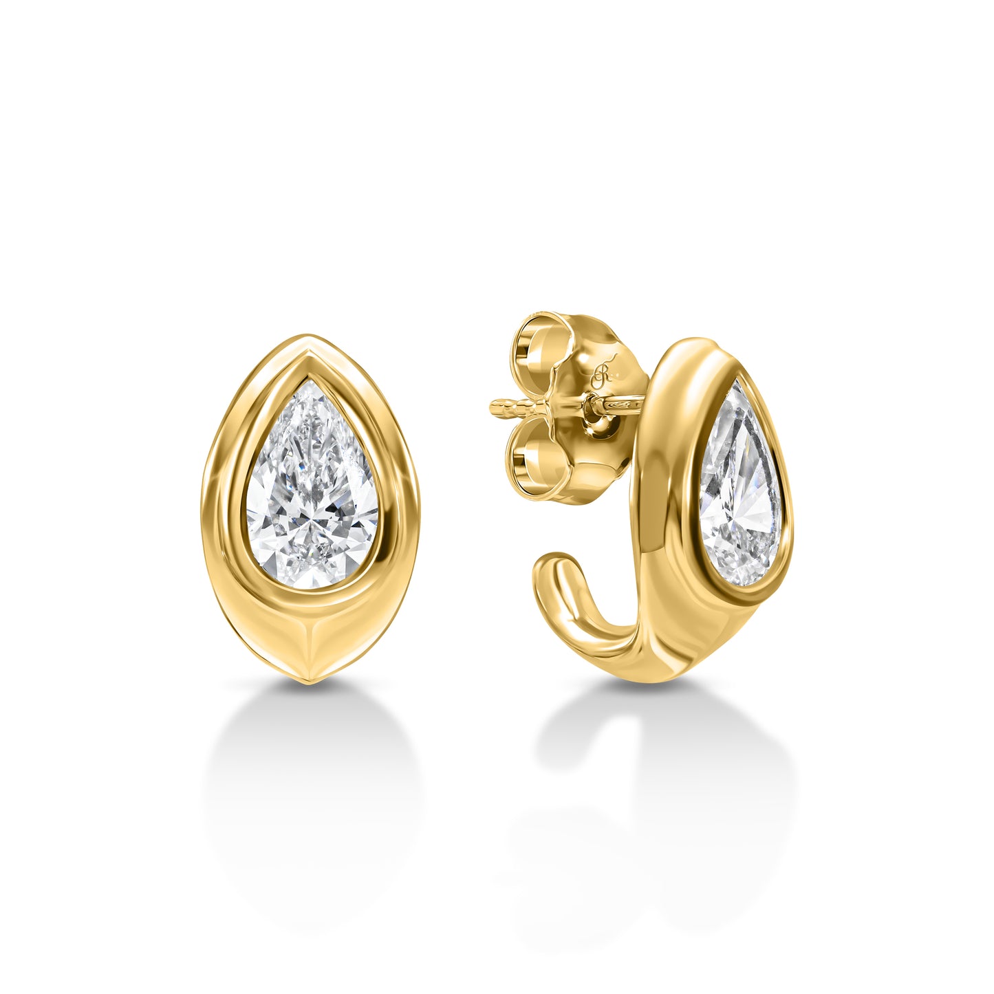 Pear-Cut Diamond Single Hugging Stud