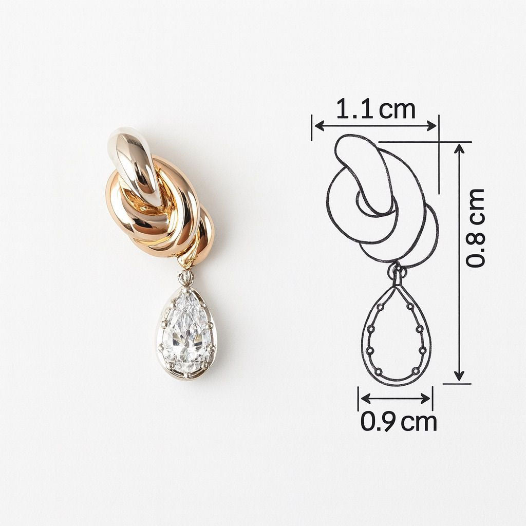 Modern Swirl Teardrop Earring