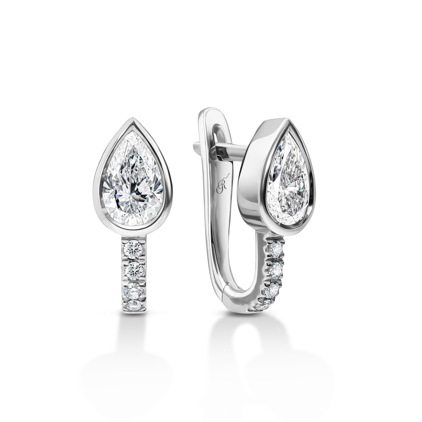 Pear Diamond Drop Earrings