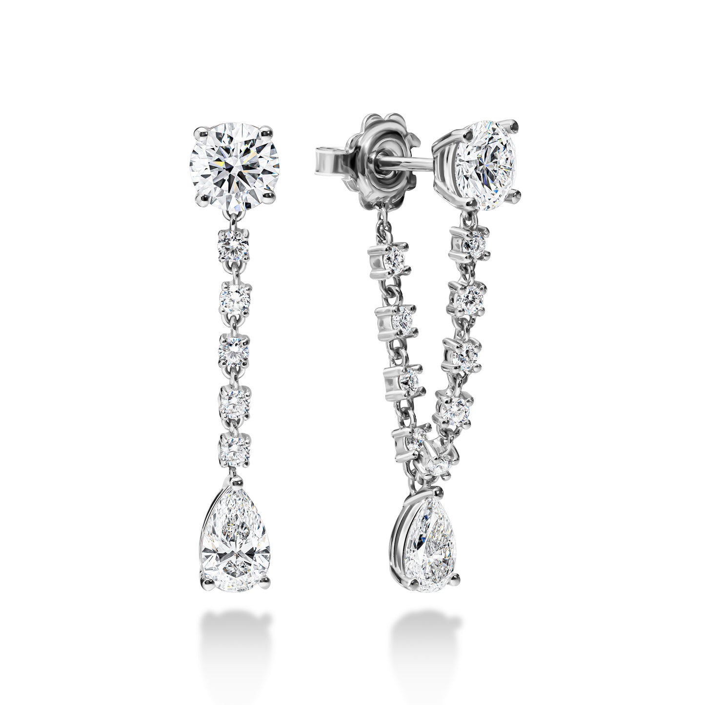 Graduated Diamond Drop Earrings