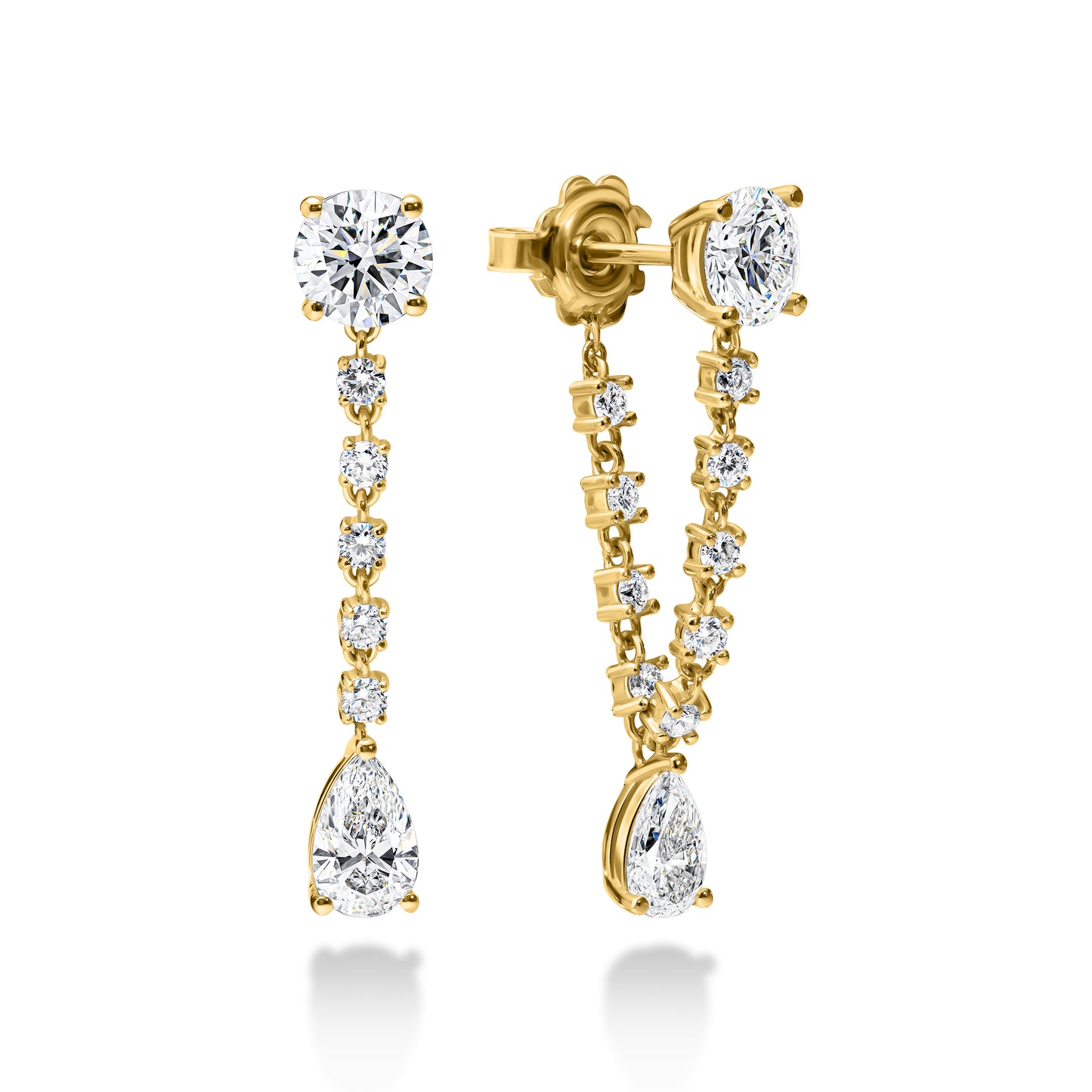 Graduated Diamond Drop Earrings
