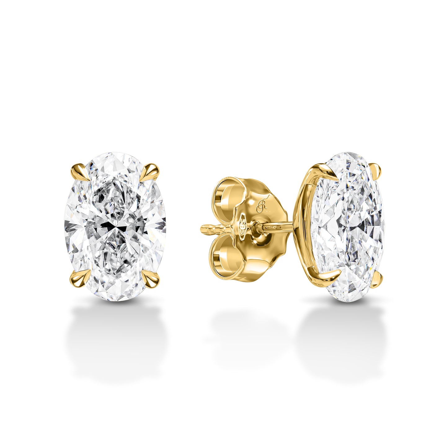 Oval Shaped Diamond Stud Earring
