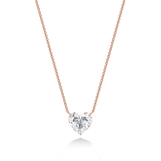Heart Diamond Solitaire Necklace