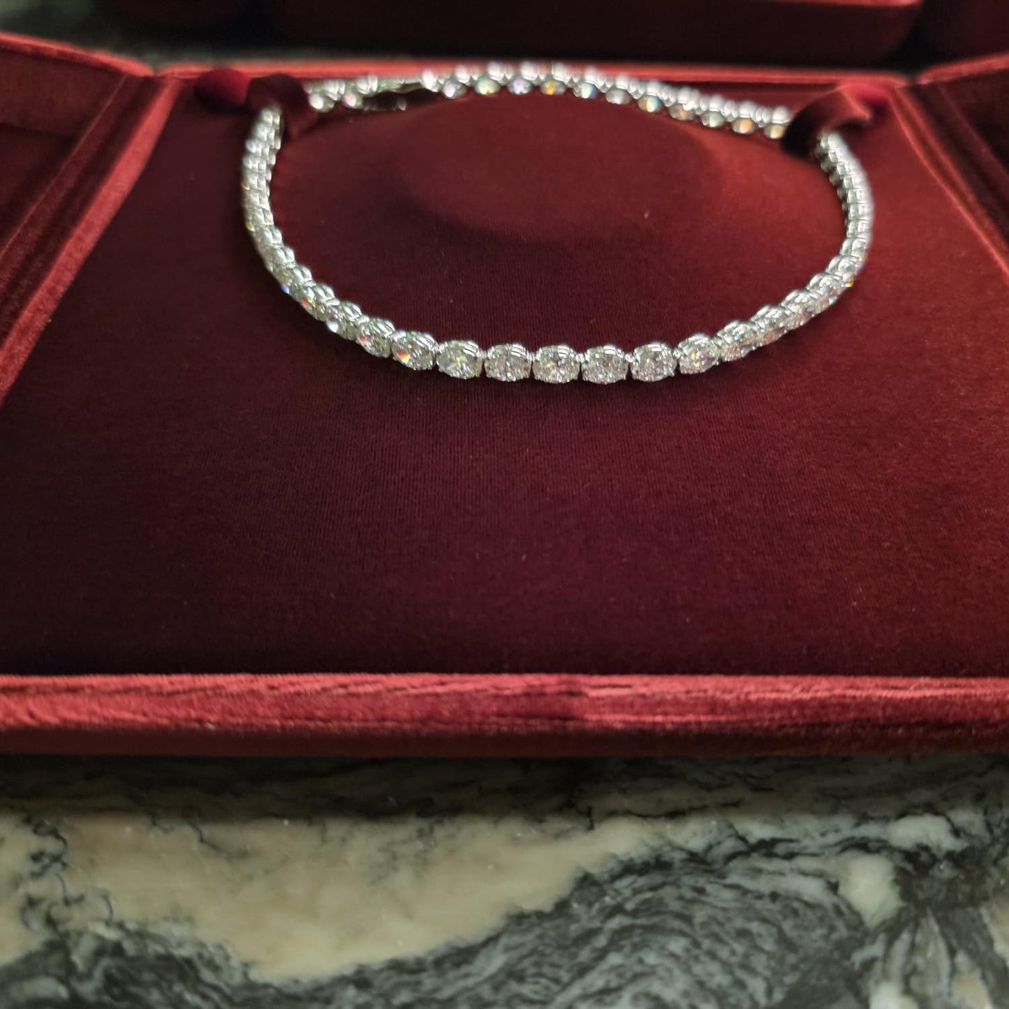 Oval Diamond Tennis Necklace