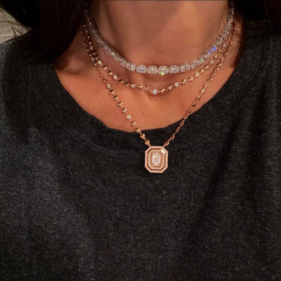 Oval Diamond Tennis Necklace