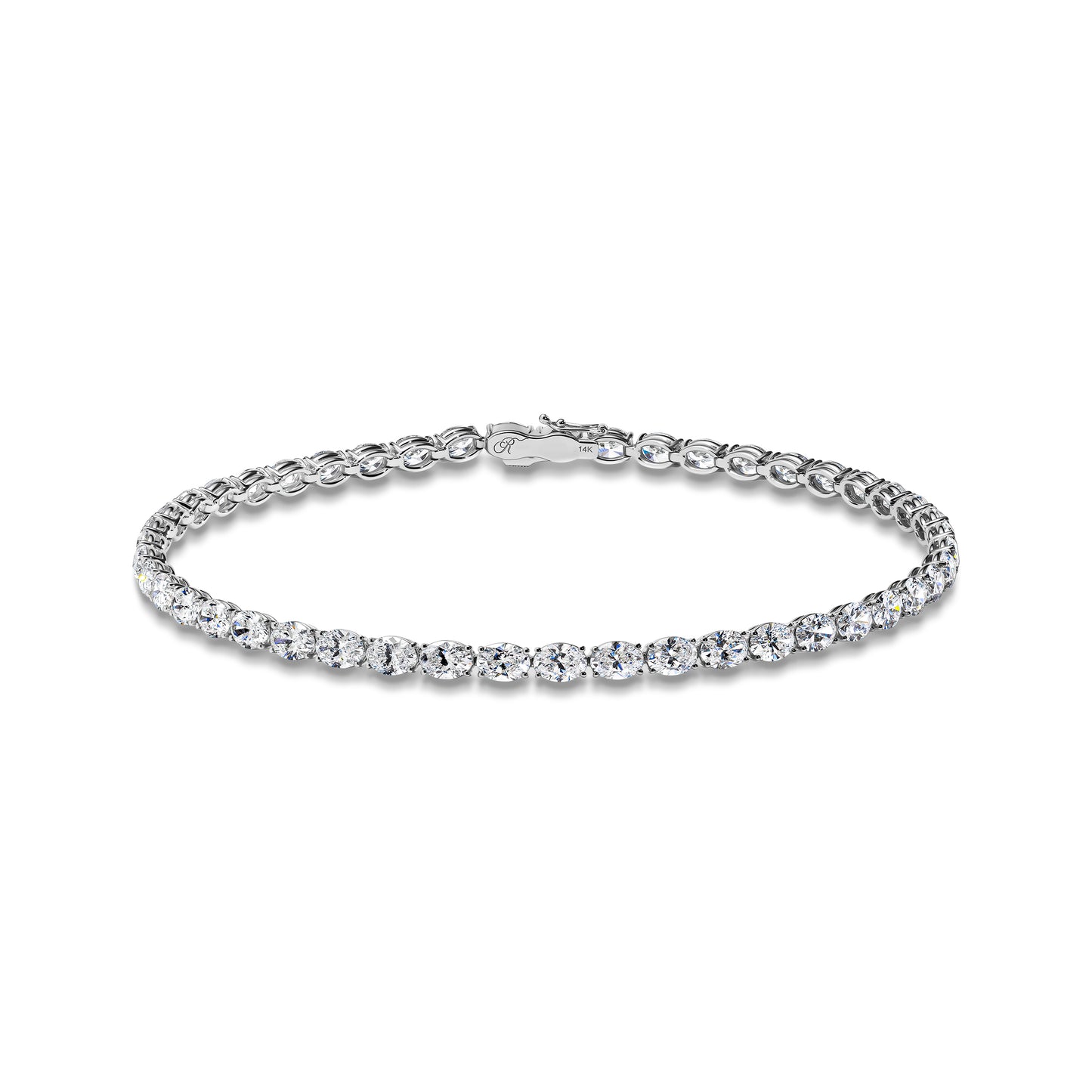 Oval Diamond Tennis Necklace