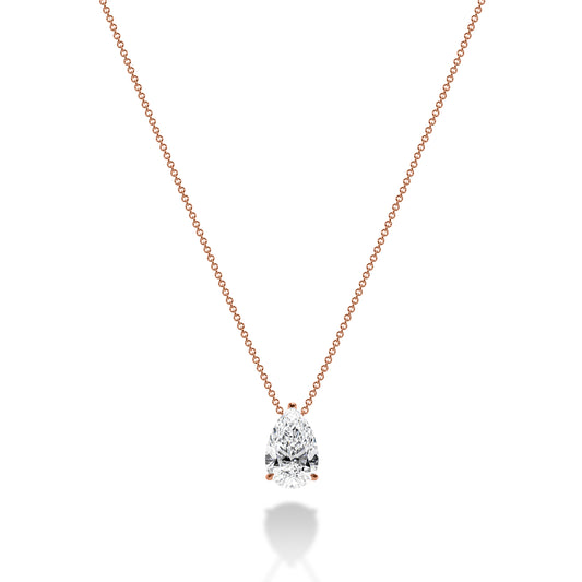 Pear Diamond Solitaire Necklace