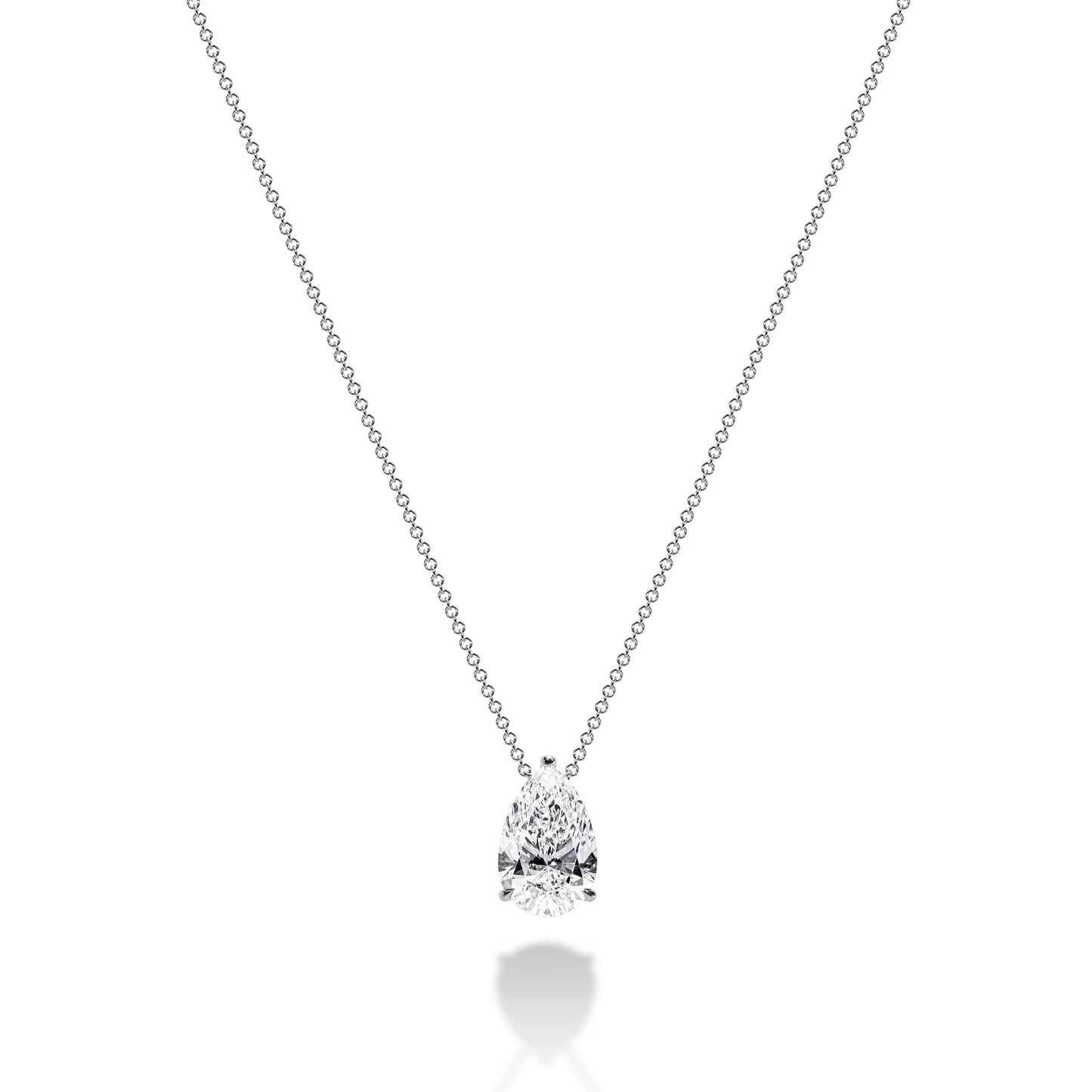 Pear Diamond Solitaire Necklace