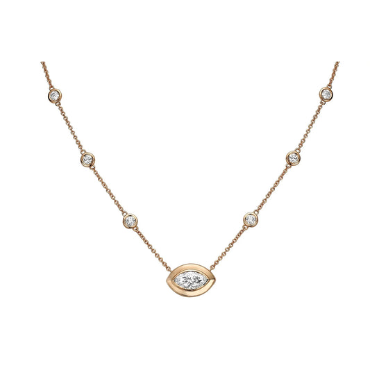 Marquise Diamond Evil Eye Necklace
