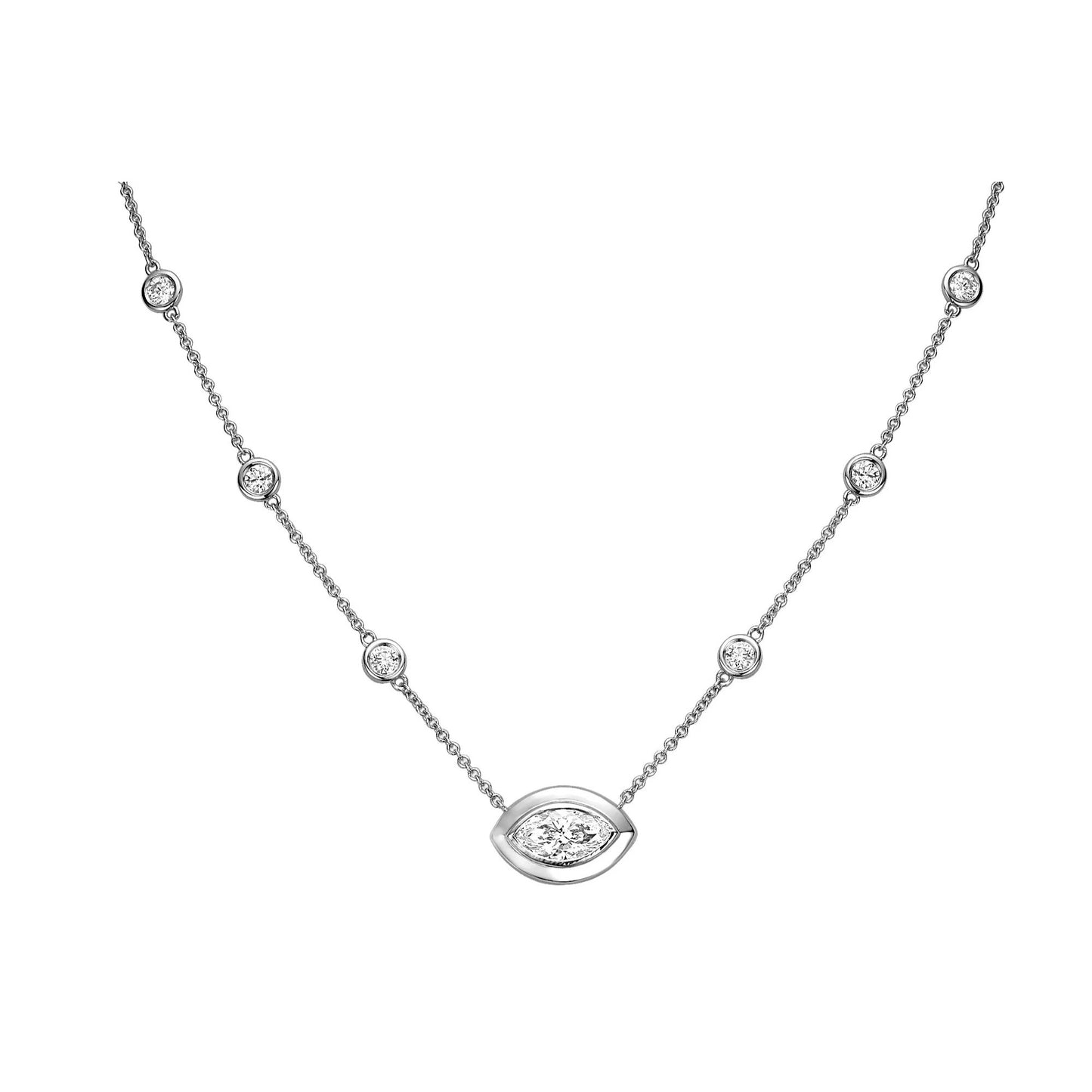 Marquise Diamond Evil Eye Necklace