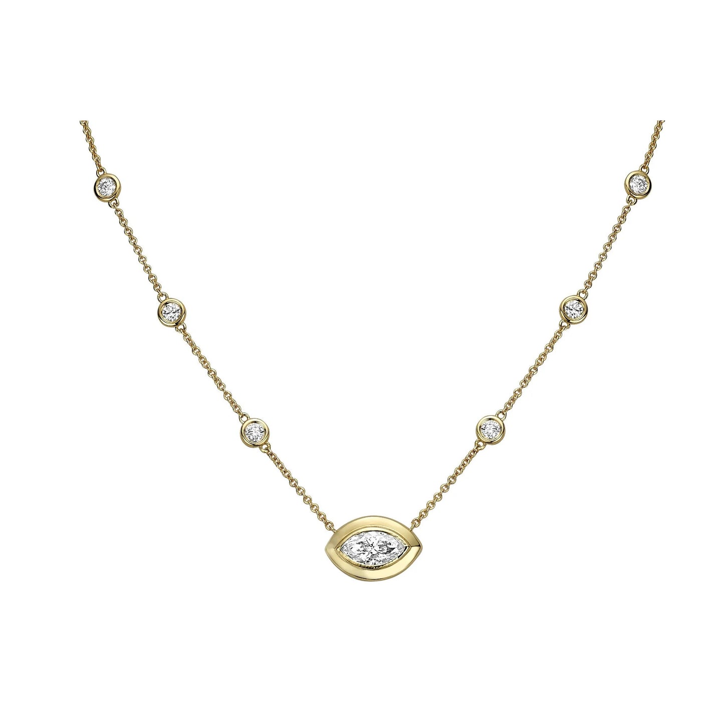 Marquise Diamond Evil Eye Necklace