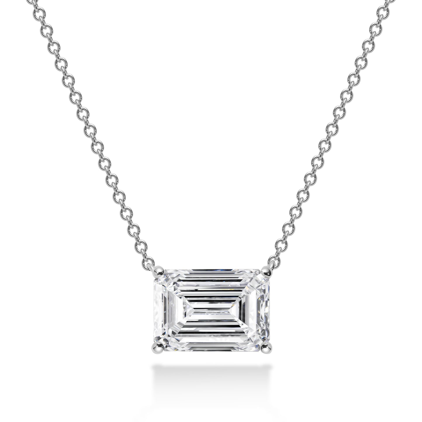 Emerald Diamond Solitaire Necklace