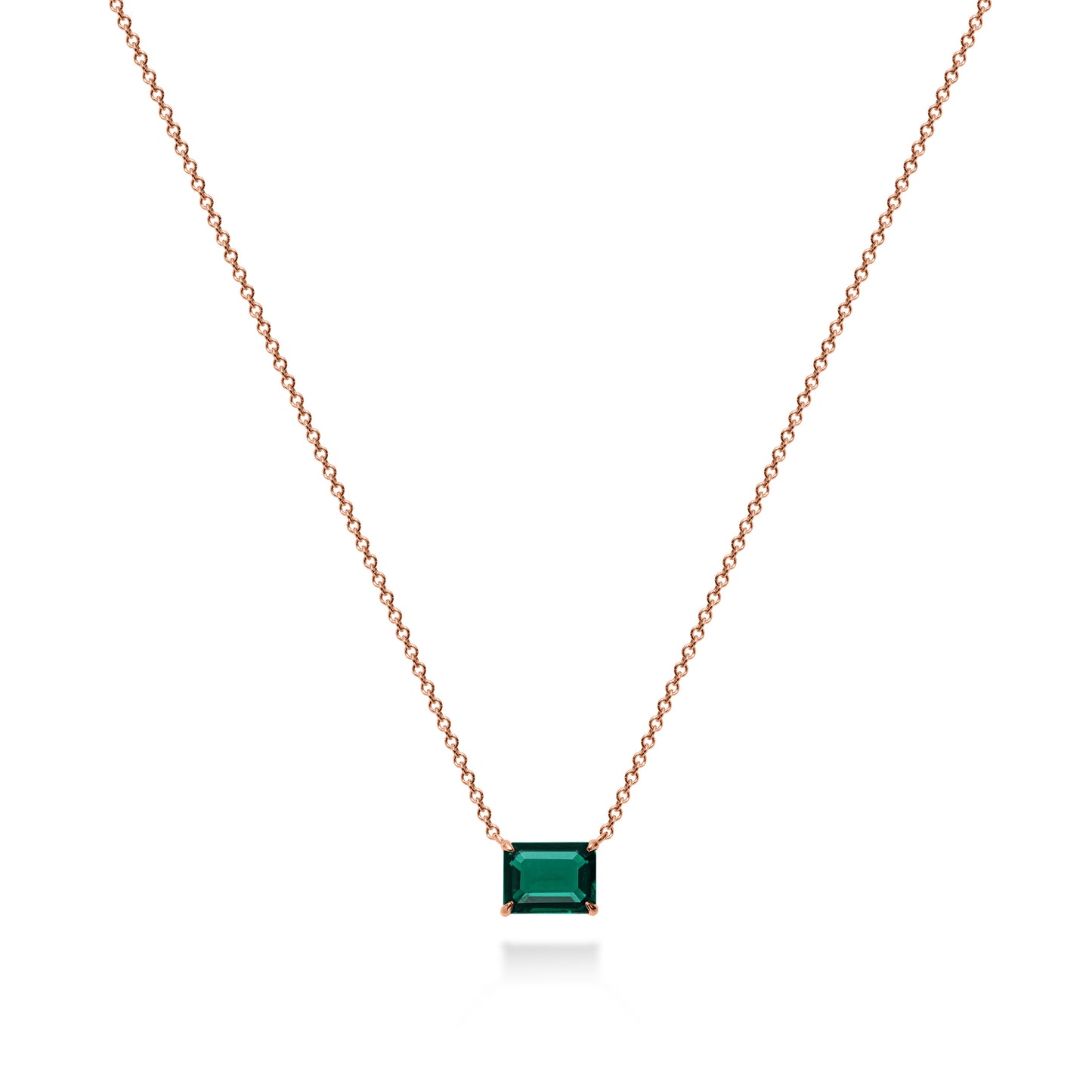 Emerald Solitaire Necklace