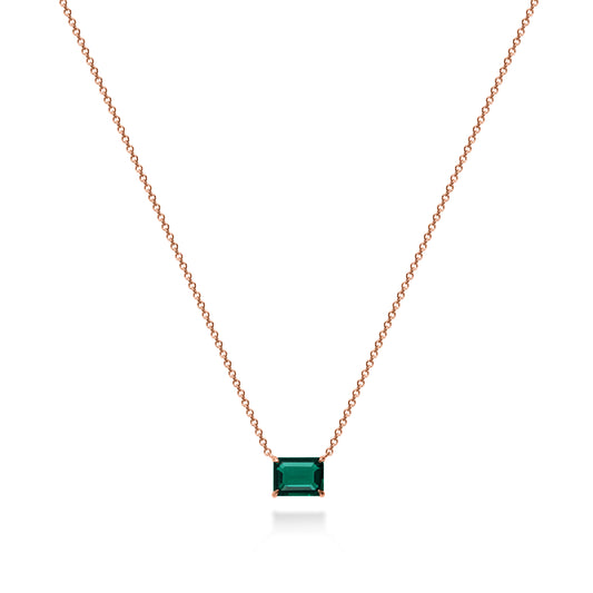 Emerald Solitaire Necklace