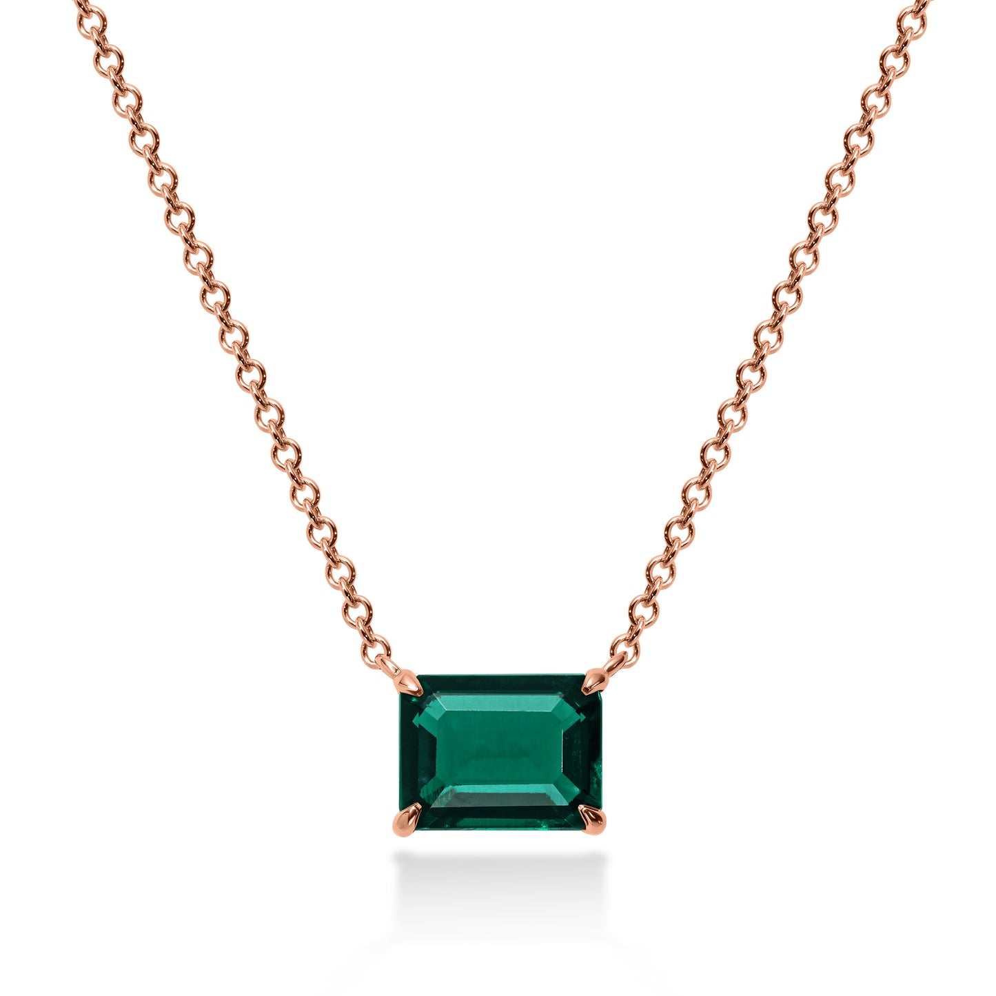 Emerald Solitaire Necklace