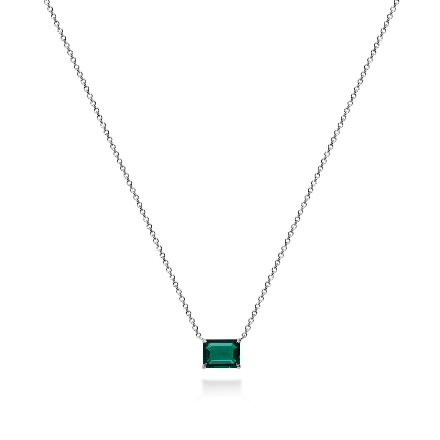 Emerald Solitaire Necklace
