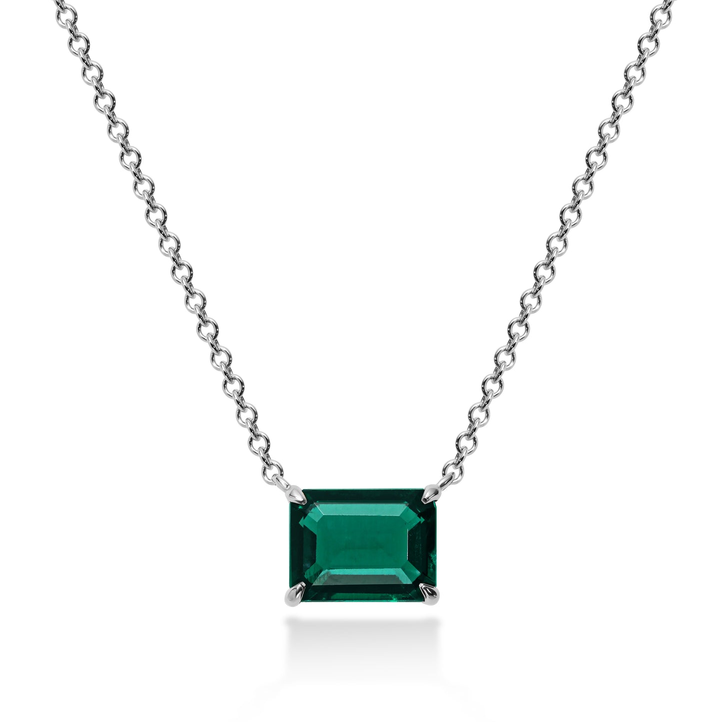 Emerald Solitaire Necklace
