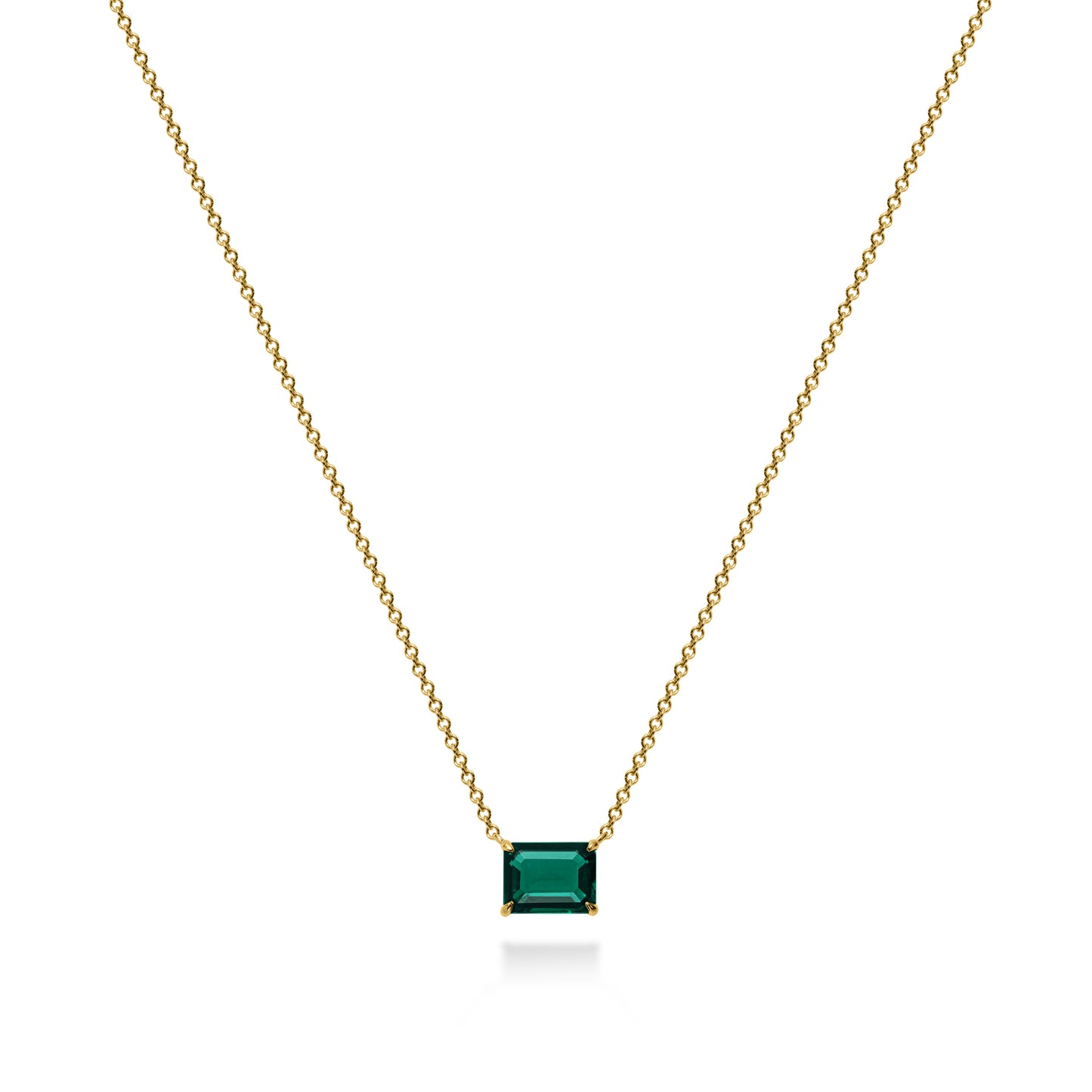 Emerald Solitaire Necklace