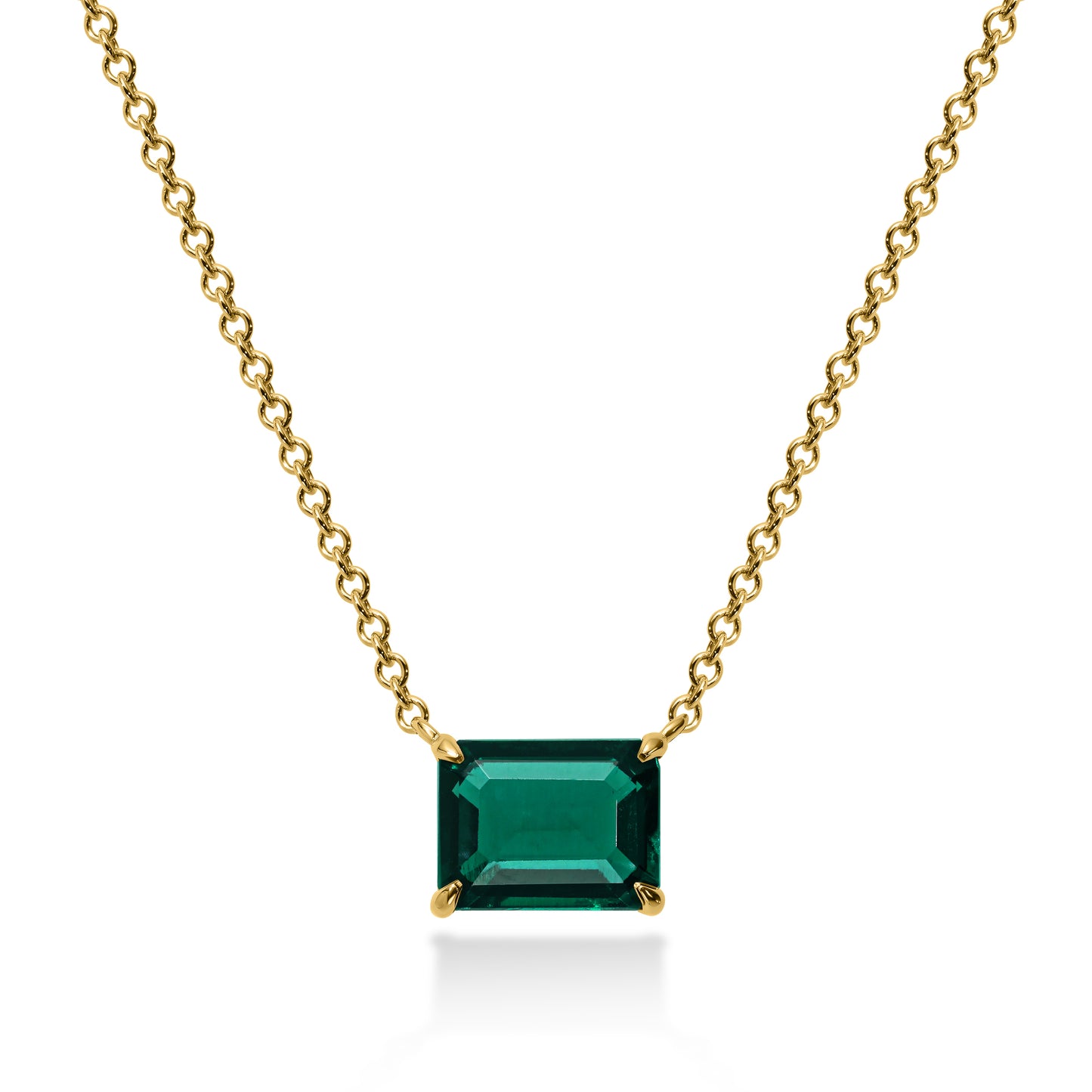 Emerald Solitaire Necklace