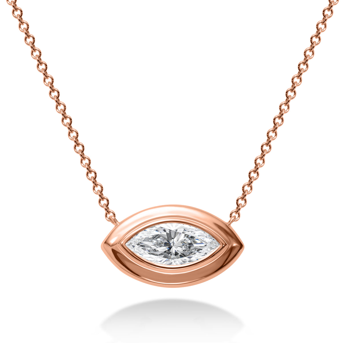 Marquise Diamond Solitaire Necklace
