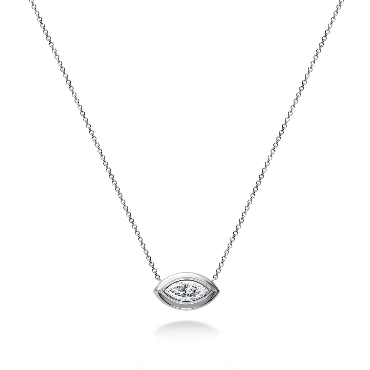 Marquise Diamond Solitaire Necklace
