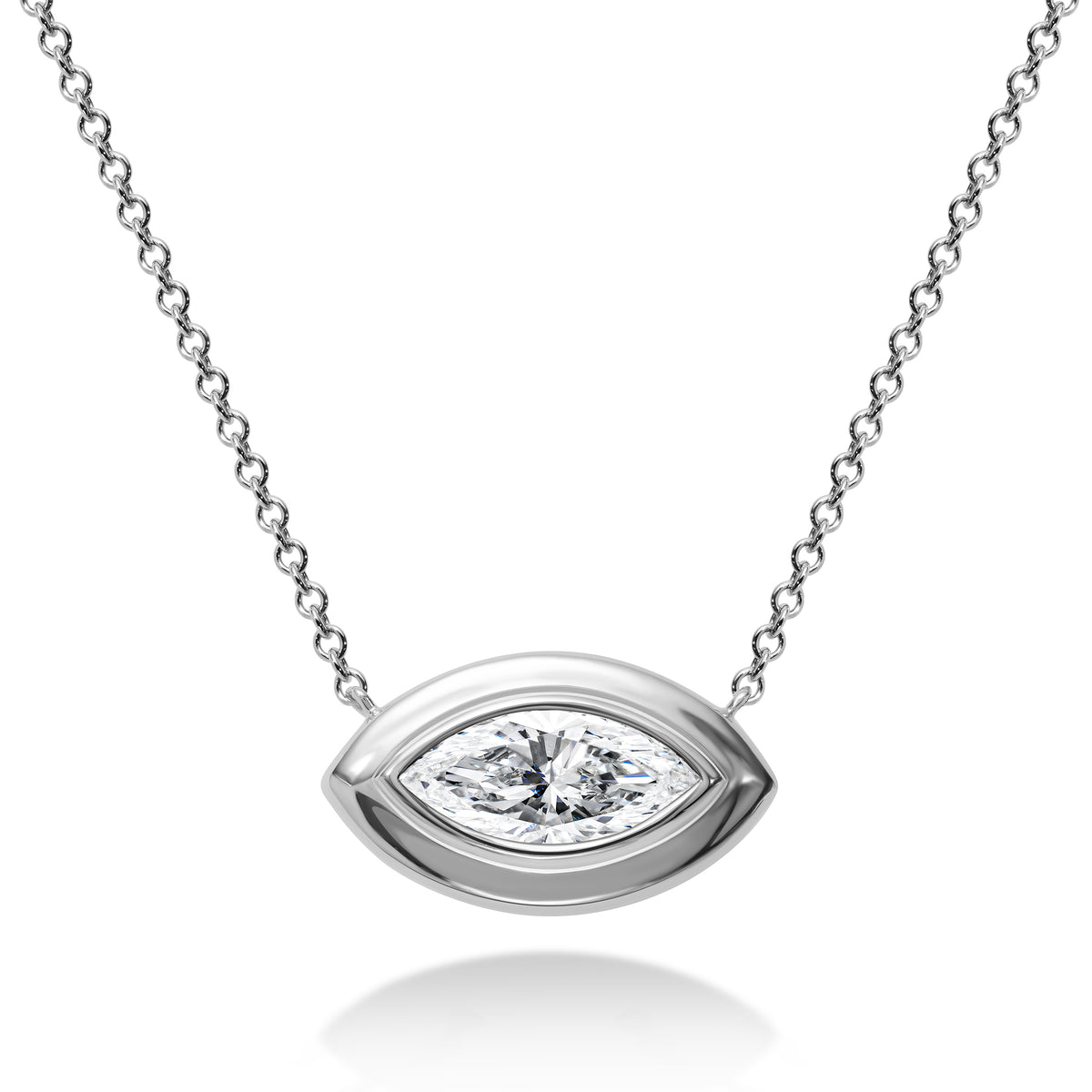 Marquise Diamond Solitaire Necklace
