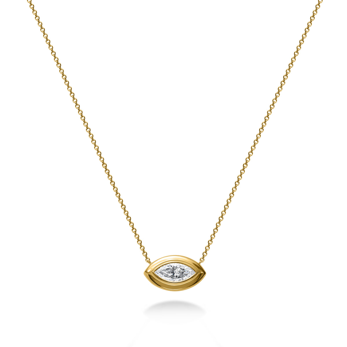 Marquise Diamond Solitaire Necklace