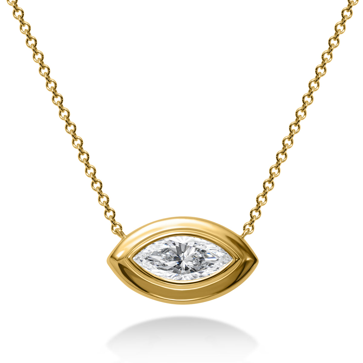 Marquise Diamond Solitaire Necklace