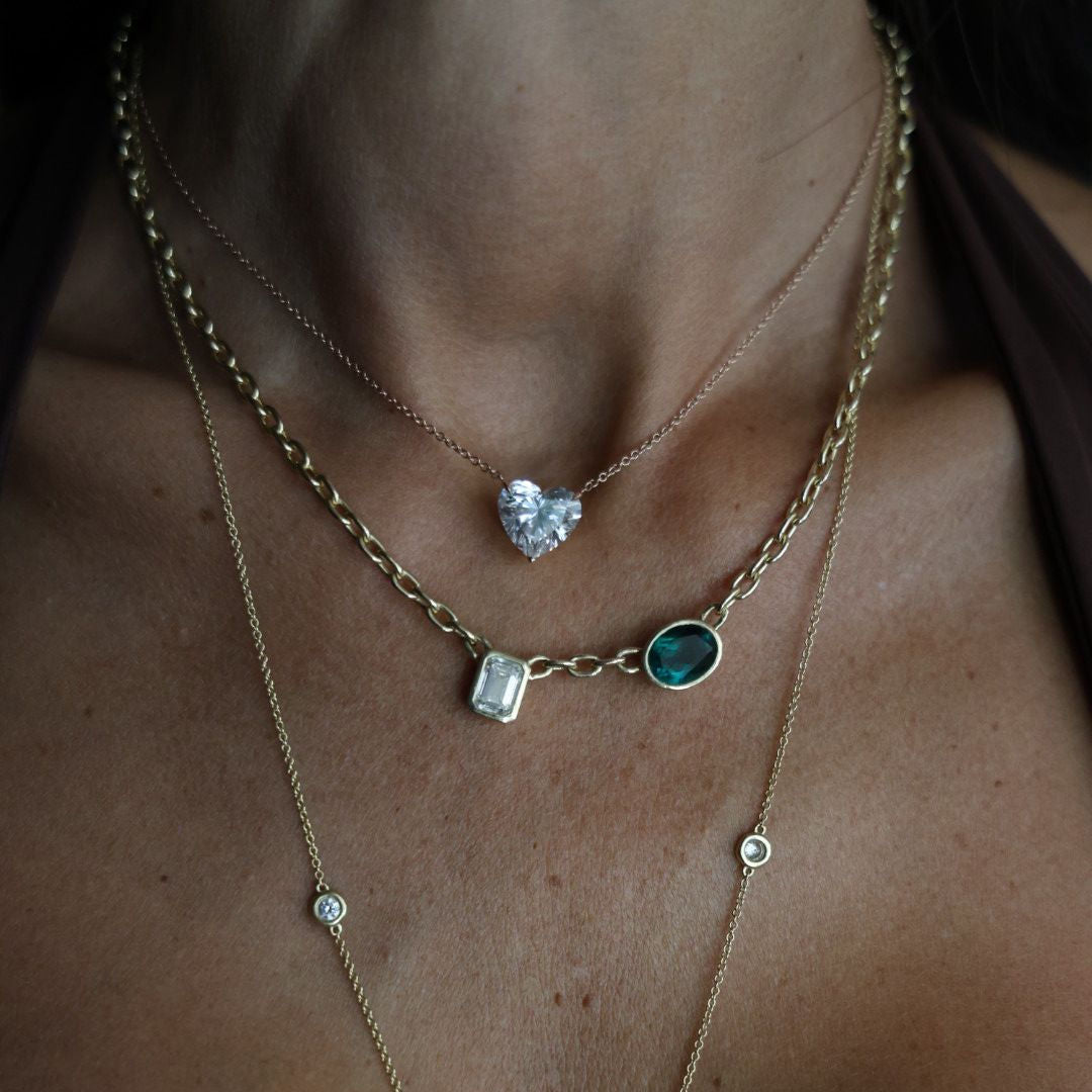 Heart Diamond Solitaire Necklace