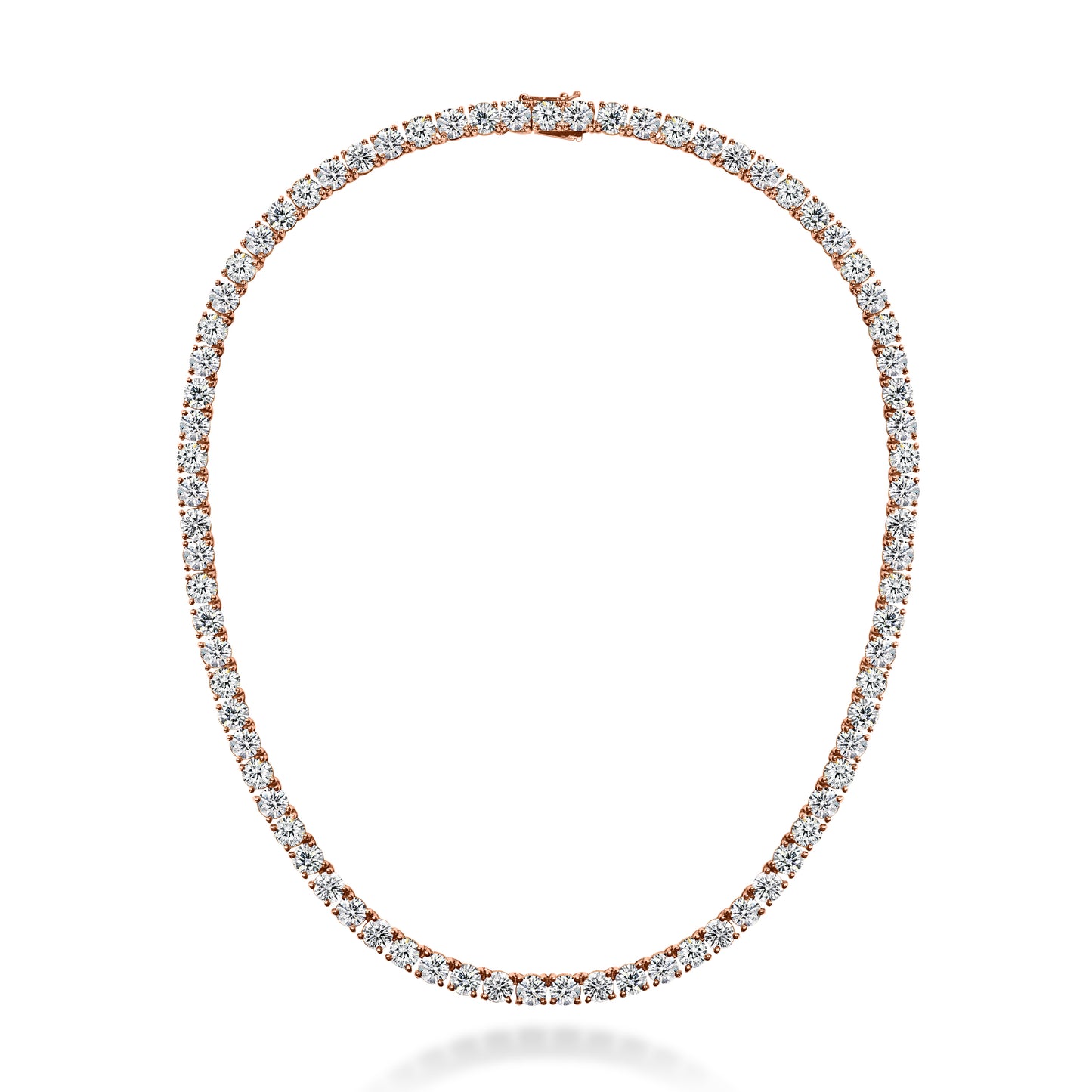 Classic Round Diamond Tennis Necklace