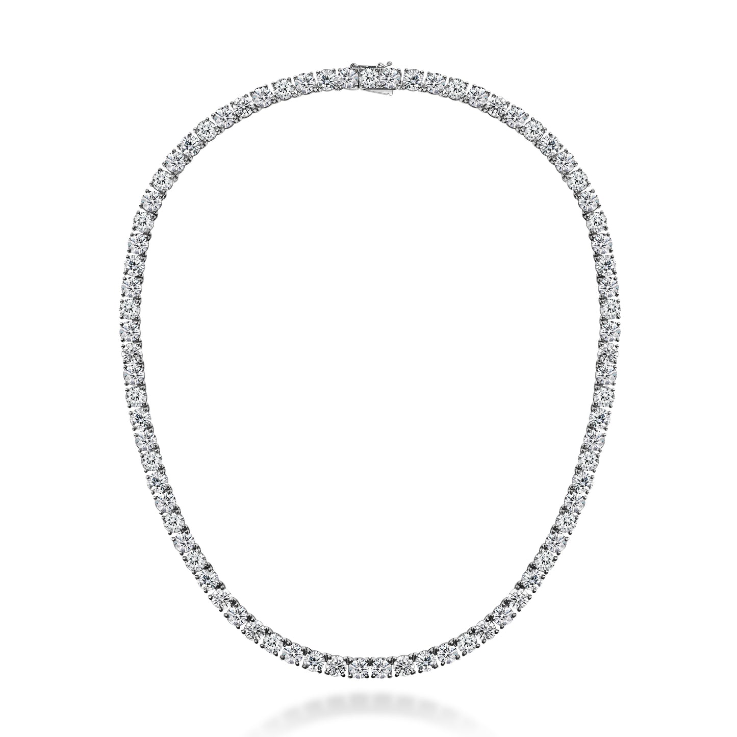 Classic Round Diamond Tennis Necklace