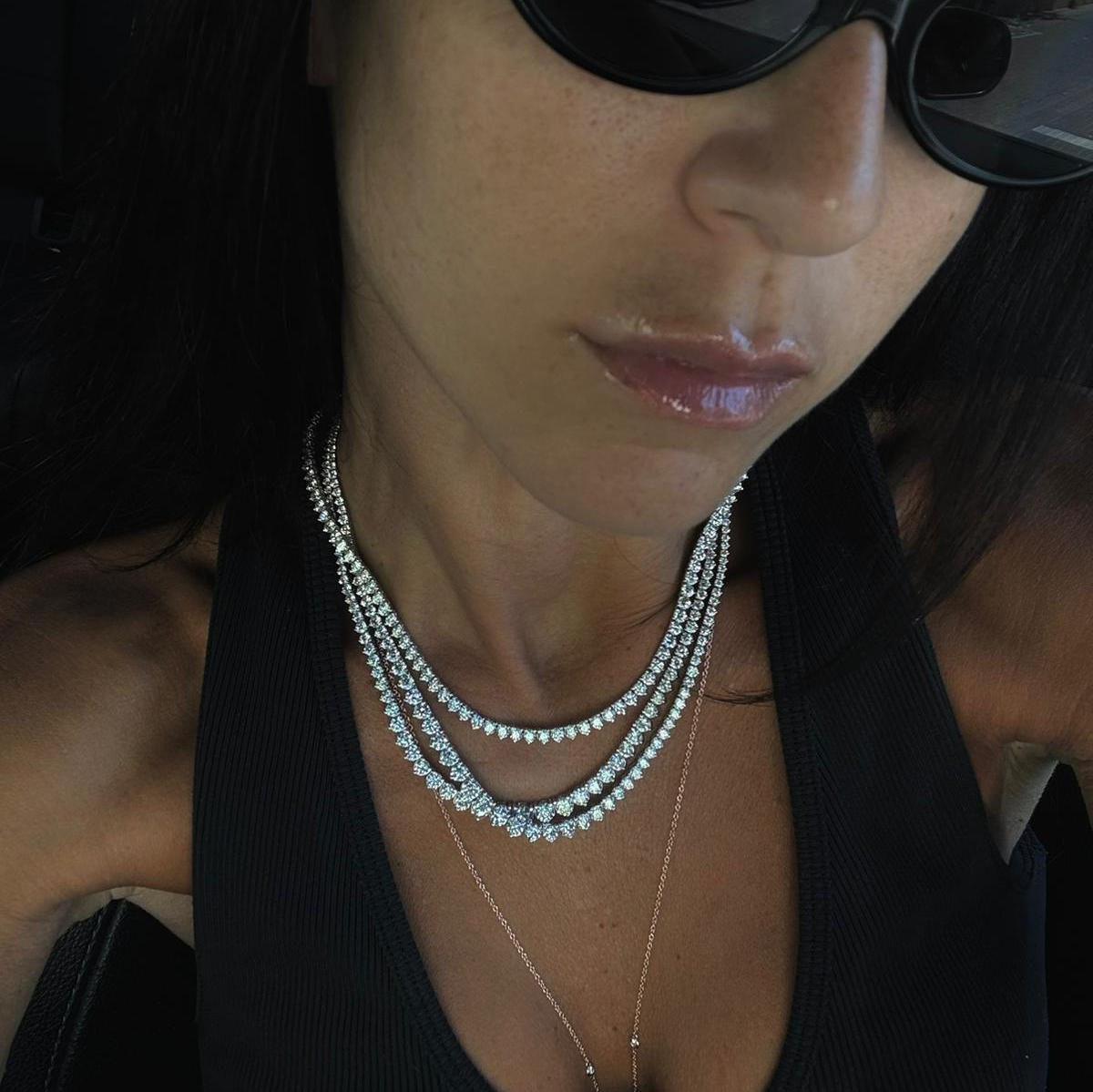 Classic Round Diamond Tennis Necklace
