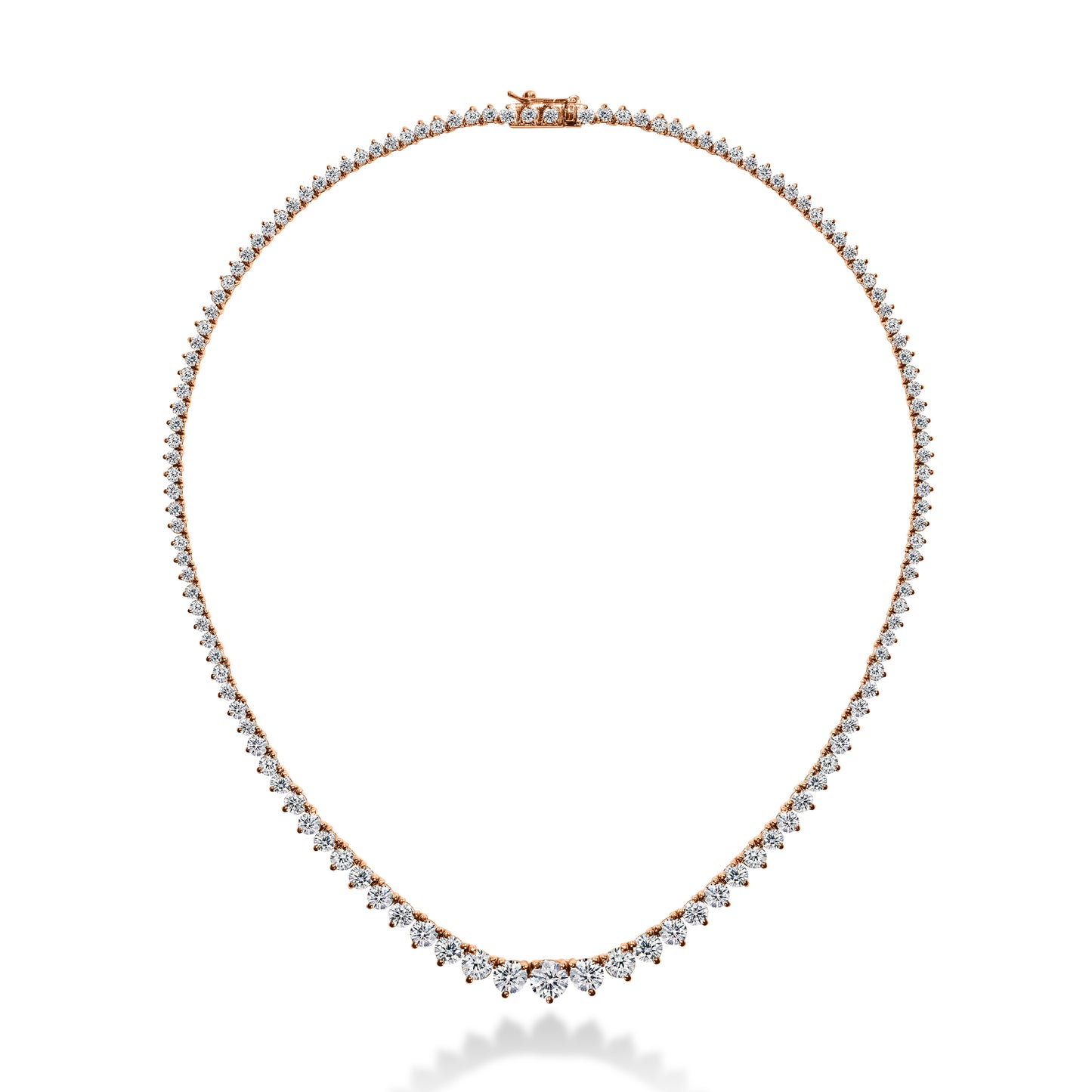Graduated Round Diamond Tennis Necklace