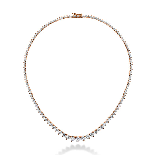 Graduated Round Diamond Tennis Necklace