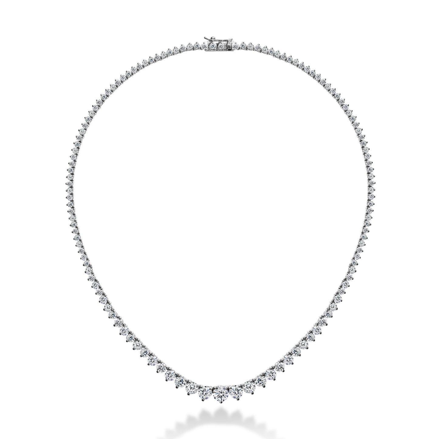 Graduated Round Diamond Tennis Necklace