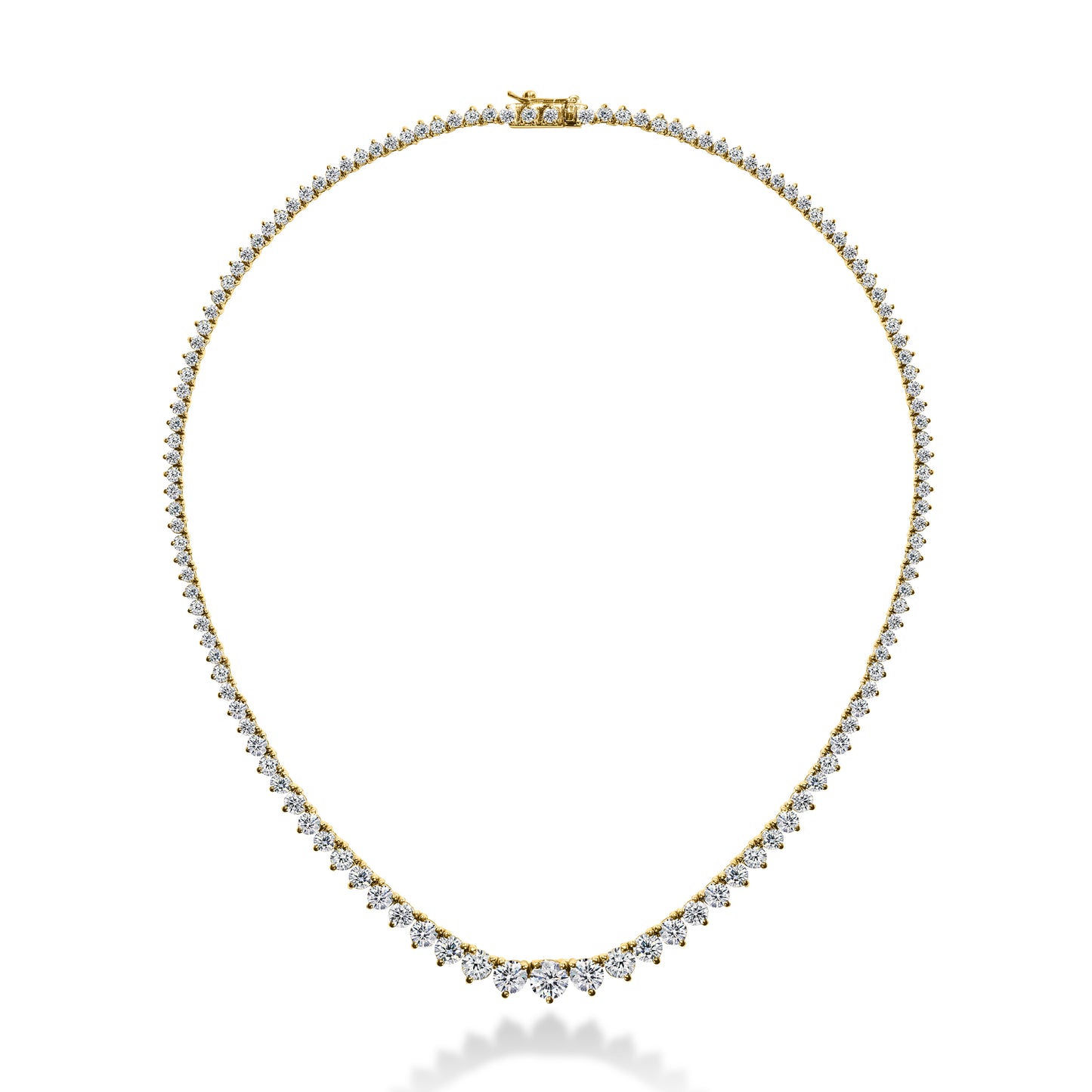Graduated Round Diamond Tennis Necklace