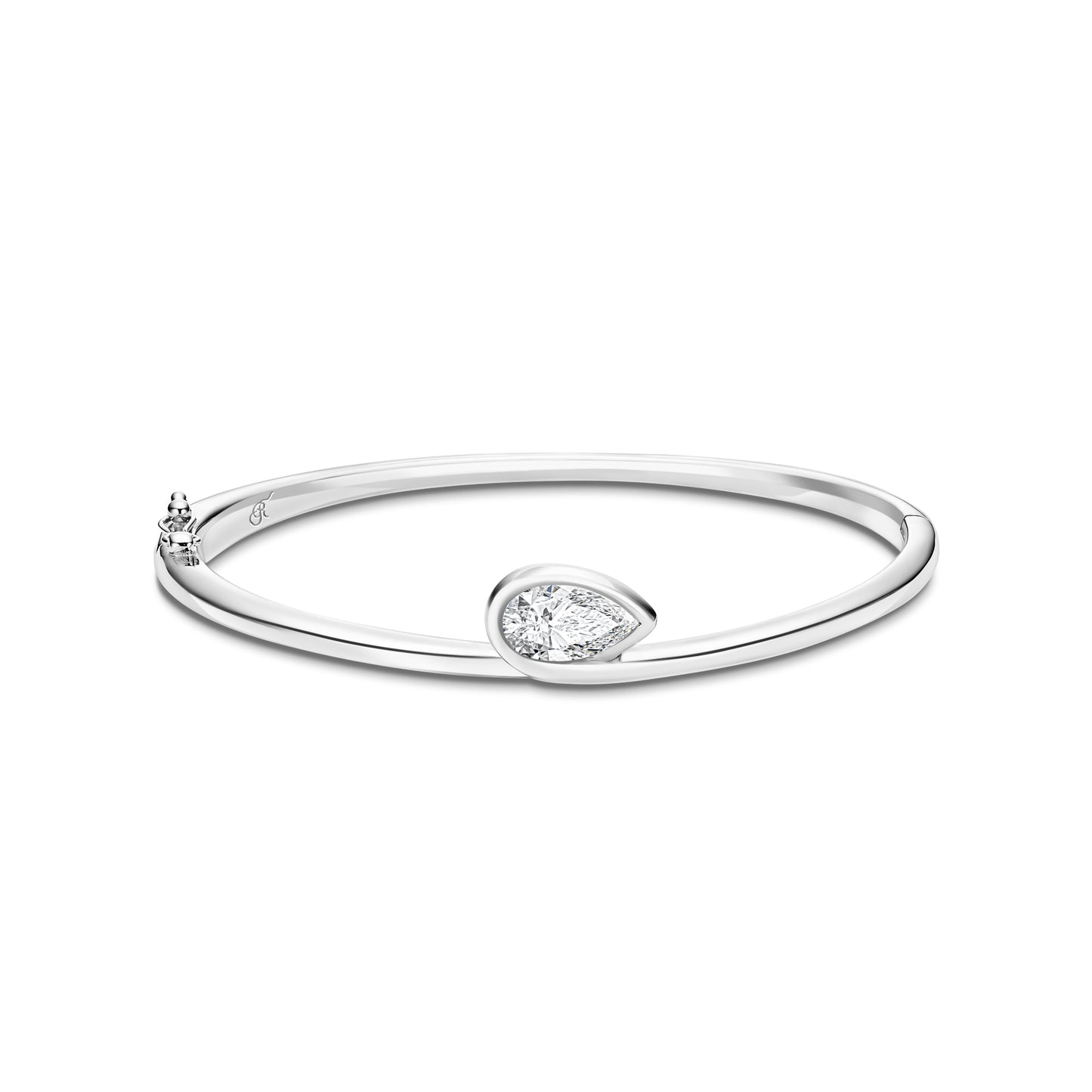 Pear Bezel Bangle