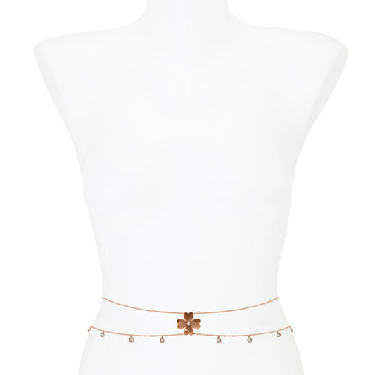 Lucky Clover Diamond Belly Chain