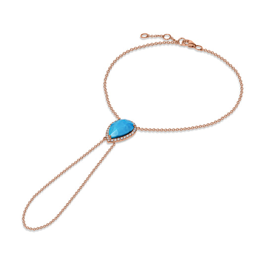 Turquoise Teardrop Hand Chain